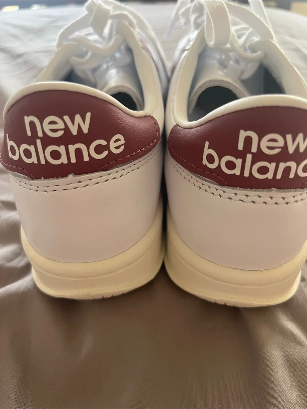 New Balance White Sneakers with Red Logo Accent NEVER BEEN WORN!!